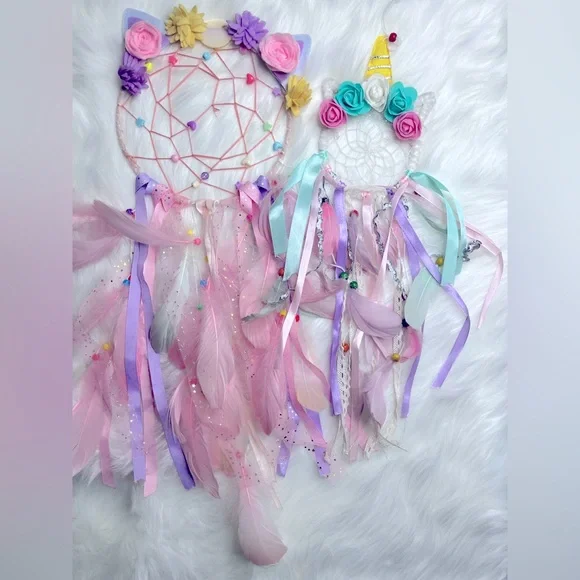 Unicorn and Floral Dreamcatcher Set for Kids - Picture 2 of 2